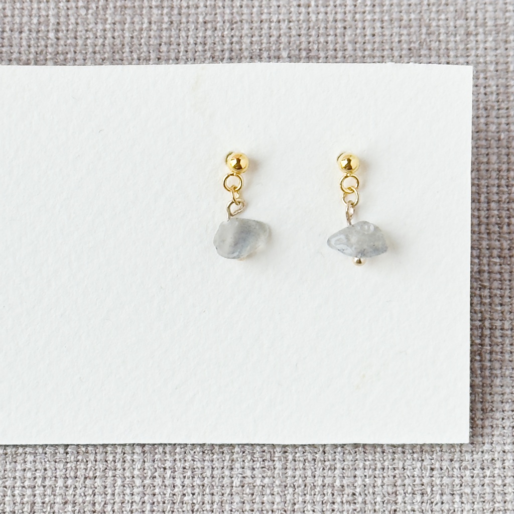 No.219 ラブラドライト さざれ石の一粒ピアス