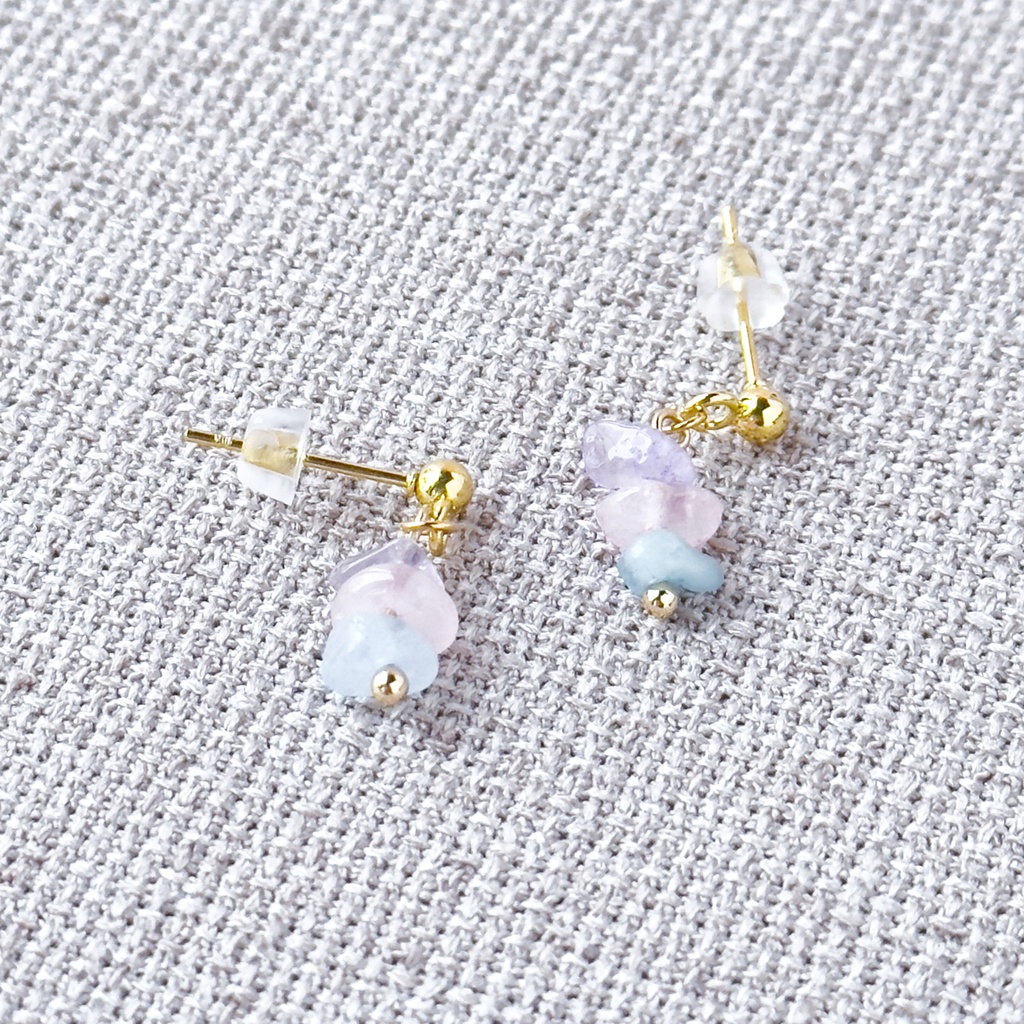 No.213 小粒 天然石の小ぶりなピアス ミニョンペール