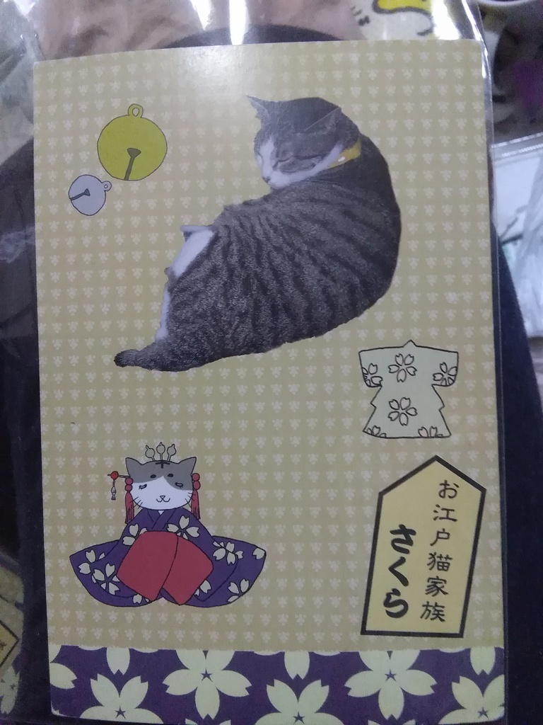お江戸猫家族さくらポストカード