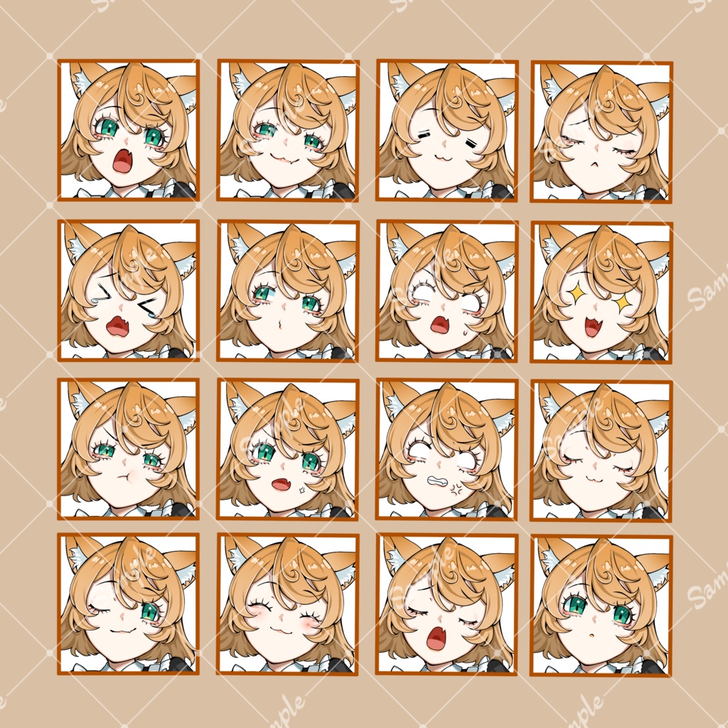 立ち絵素材_猫又メイドさん【表情16種・衣装差分あり】