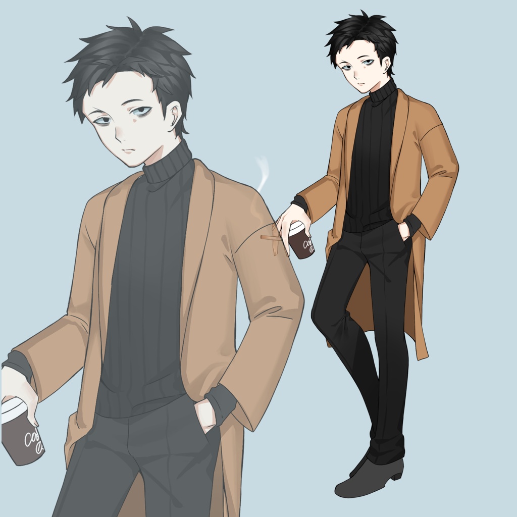 立ち絵素材_限界社畜【差分PNG10種】【組み換えPSD】