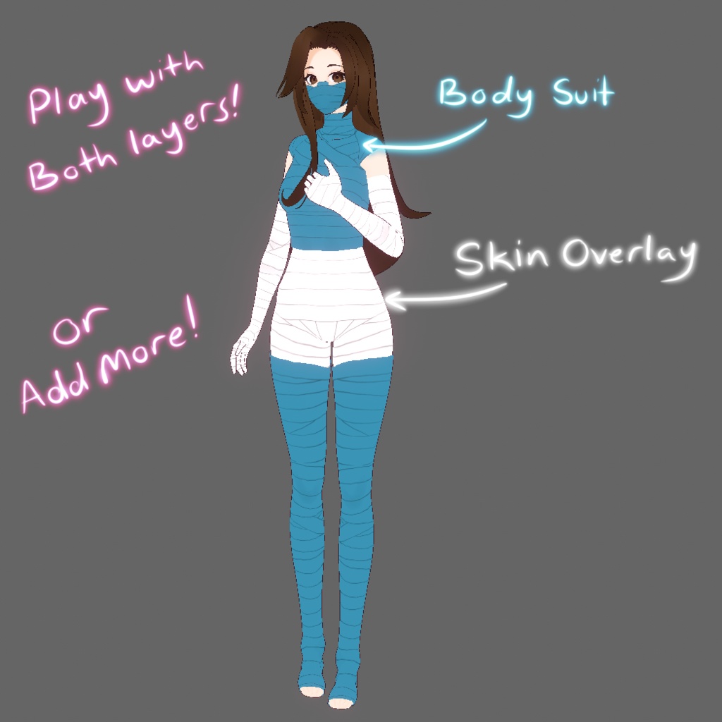 VROID | Bandages (Full Body + Lower Face!)