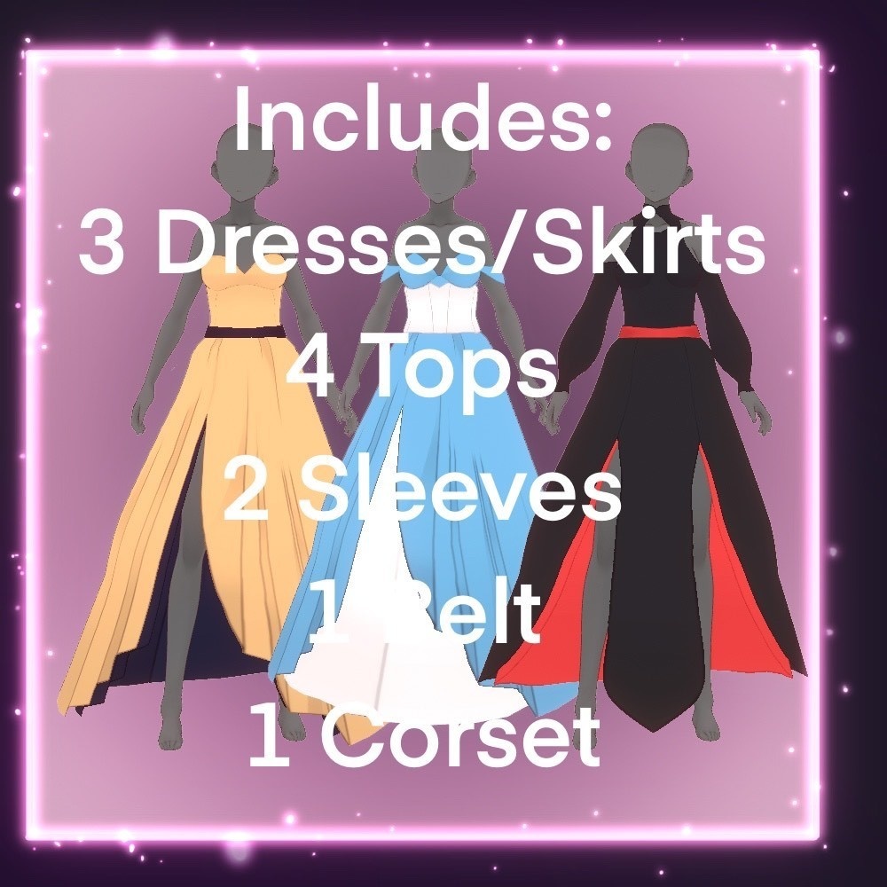 VROID | Free Basic Ball Gown Templates!