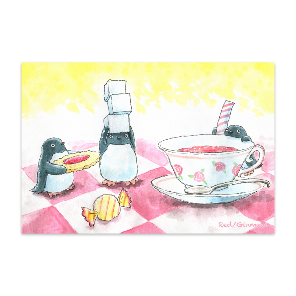 ペンギンポストカード（１０枚セット）「甘い物」