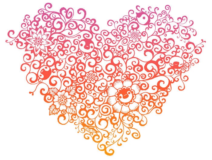 ペンギントートMサイズ〈ハート唐草・あったかいろ〉