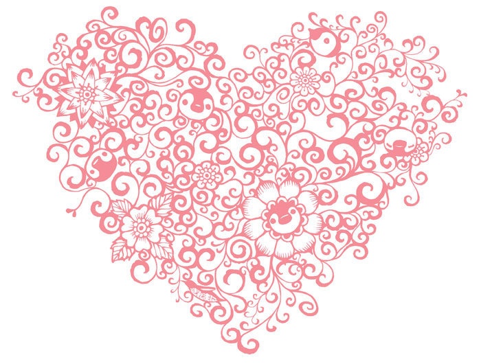 ペンギントートMサイズ〈ハート唐草・ももいろ〉