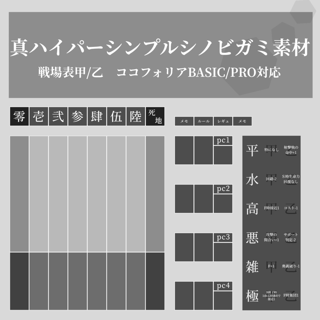 TRPG/真ハイパーシンプルシノビガミ素材