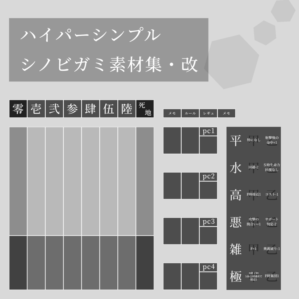 ハイパーシンプルシノビガミ素材・改