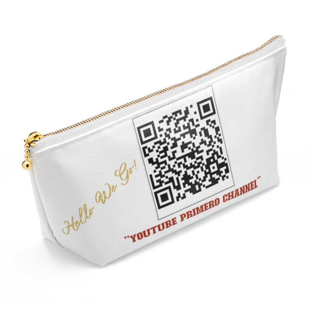 ぷりめろポーチ 「Here We Go!」ファスナーカラー2色展開 ホワイト/ブラック