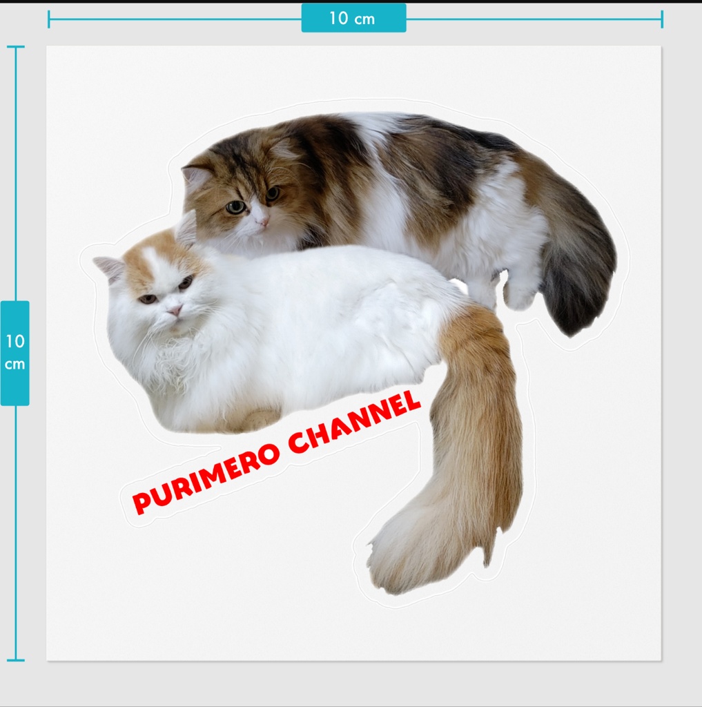 ぷりめろステッカー Aタイプ サイズ、デザイン2展開