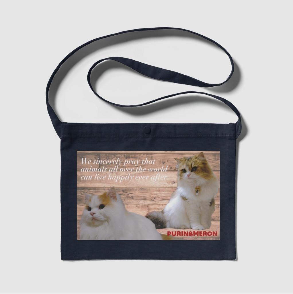 ぷりめろサコッシュ「Wood Dream」バージョンアップモデル カラー4展開ナチュラル/ネイビー/ライトグレー/ブラック