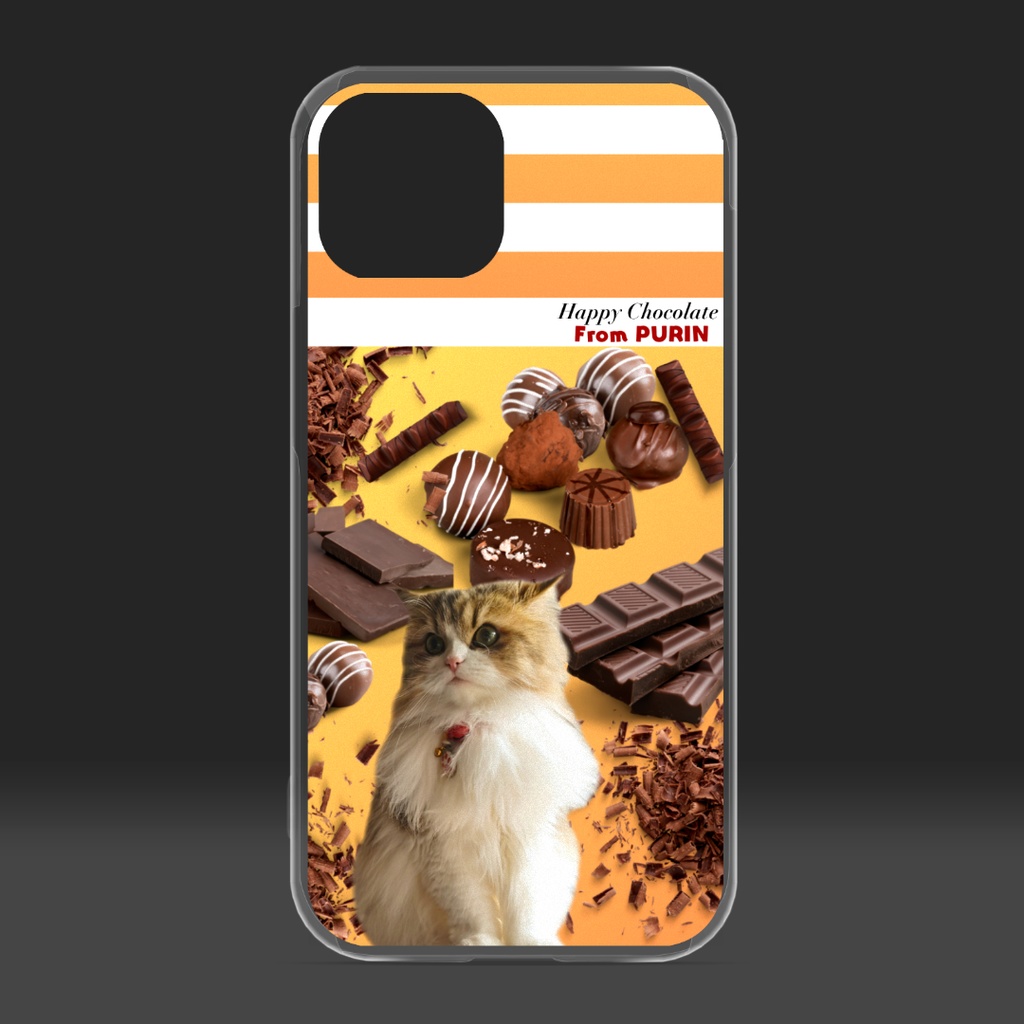 ぷりめろiPhoneケースクリア「Happy Chocolate♥From PURIN」iPhone13/13Pro/13ProMax ※13シリーズ以下はご相談ください💕
