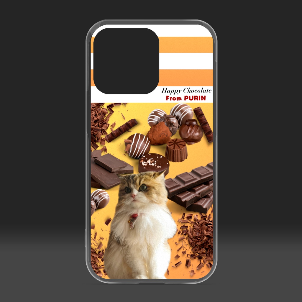 ぷりめろiPhoneケースクリア「Happy Chocolate♥From PURIN」iPhone13/13Pro/13ProMax ※13シリーズ以下はご相談ください💕