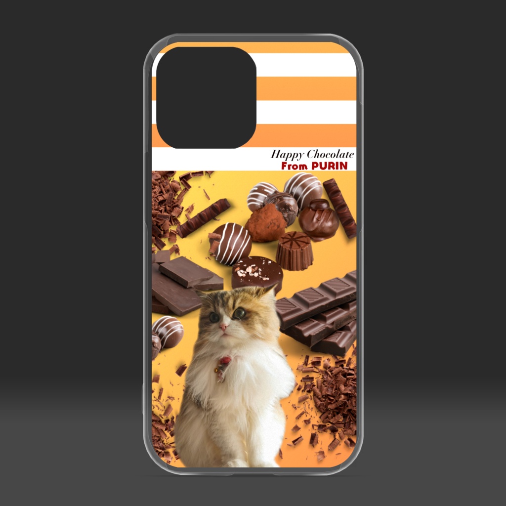 ぷりめろiPhoneケースクリア「Happy Chocolate♥From PURIN」iPhone13/13Pro/13ProMax ※13シリーズ以下はご相談ください💕