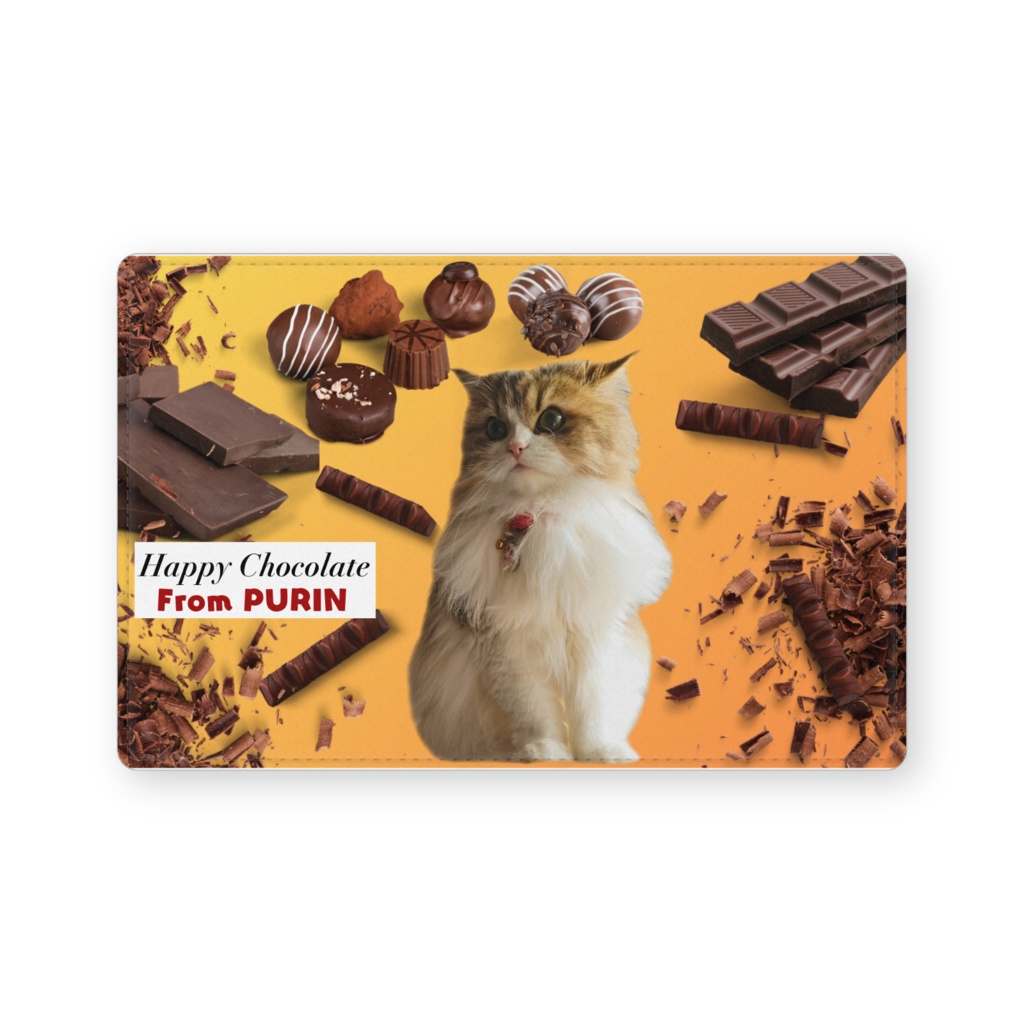 ぷりめろ合皮レザー製名刺入れ「Happy Choco late ♥From PURIN」