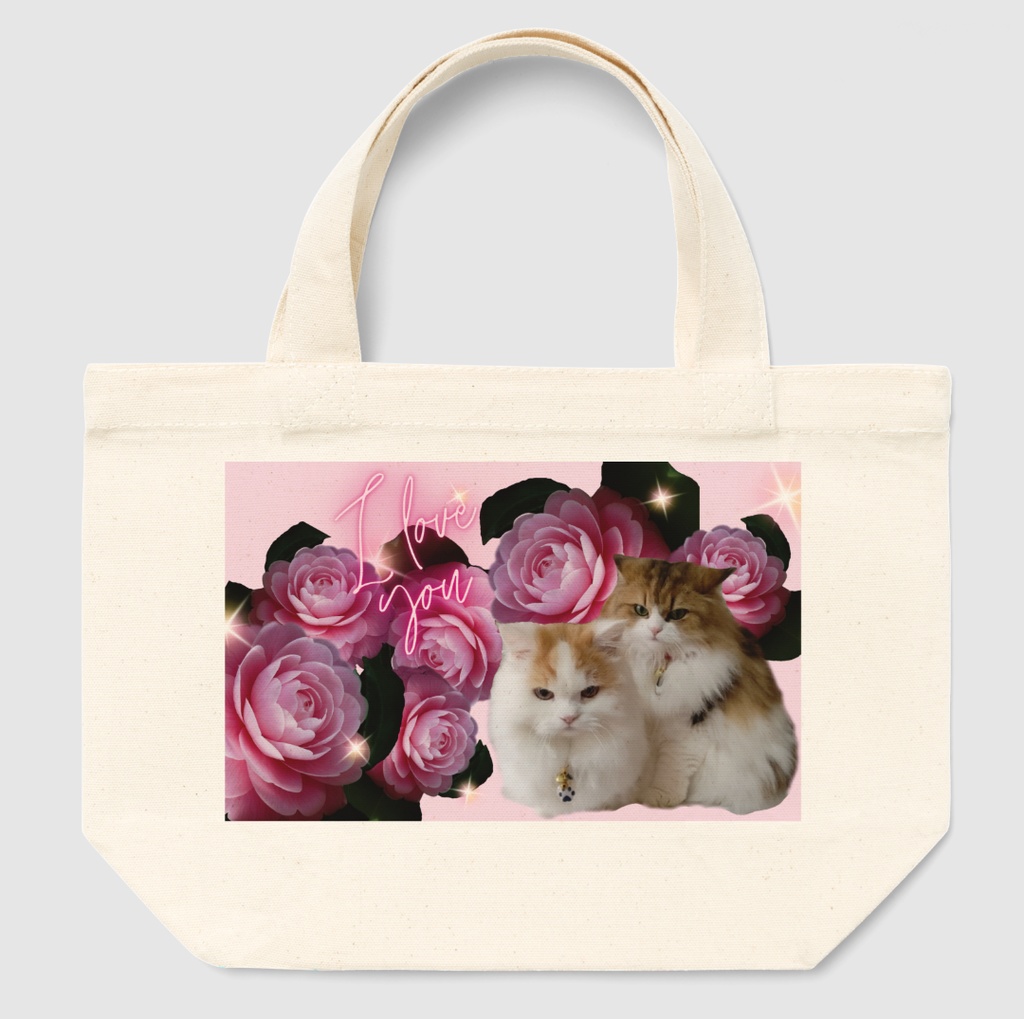 ぷりめろトートバック「I LOVE YOU」ShirakababiraさんFLOWERフォトコラボシリーズ