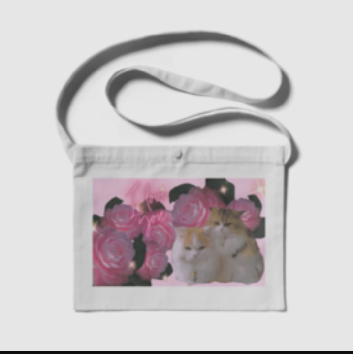 ぷりめろサコッシュ「I LOVE YOU」ShirakababiraさんFLOWERフォトコラボシリーズ