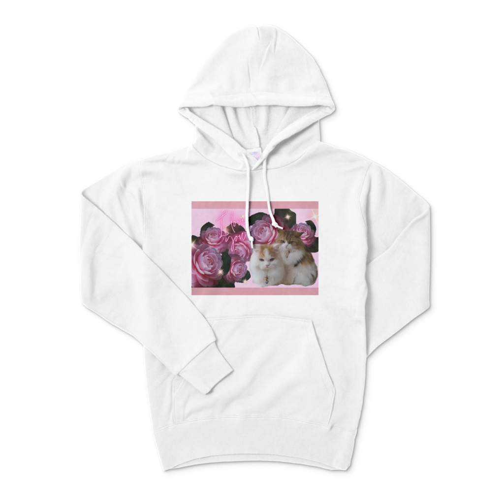 ぷりめろパーカー「I LOVE YOU」ShirakababiraさんFLOWERフォトコラボシリーズ デザイン2展開 サイズ各4展開 男女兼用 Unisex