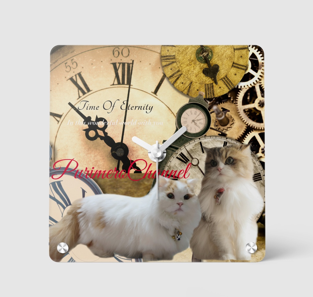 ぷりめろアクリル置時計「Time Of Eternity」サイズ2展開 長方形/正方形