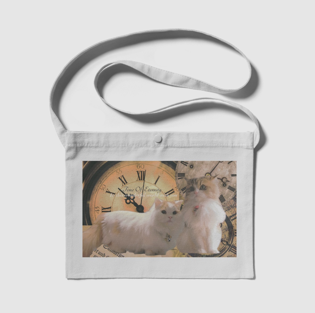 ぷりめろサコッシュ「Time Of Eternity」カラー4展開 ナチュラル/ブラック/ネイビー/ライトグレー