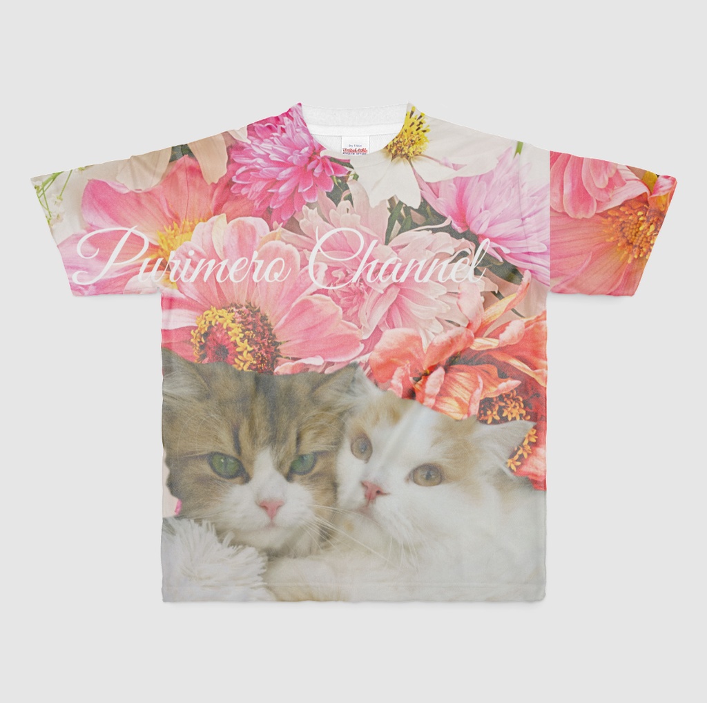 ぷりめろフルグラフィックTシャツ「Floral ♥Shower in PURIMERO」男女兼用 サイズ4展開
