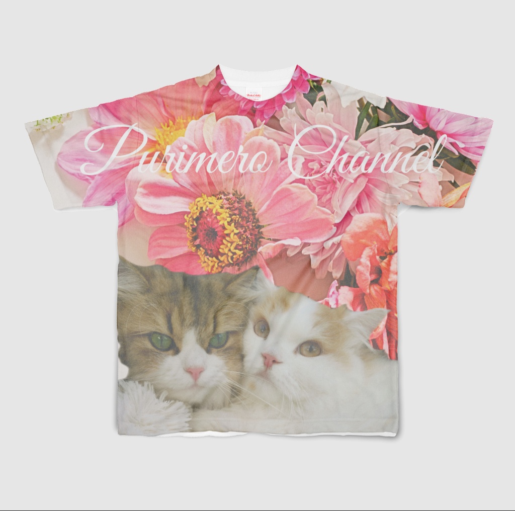 ぷりめろフルグラフィックTシャツ「Floral ♥Shower in PURIMERO」男女兼用 サイズ4展開