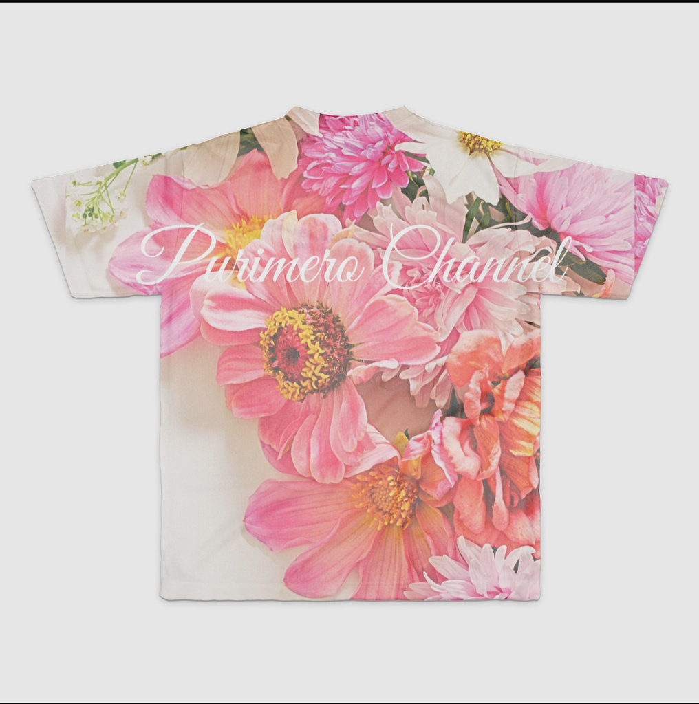 ぷりめろフルグラフィックTシャツ「Floral ♥Shower in PURIMERO」男女兼用 サイズ4展開
