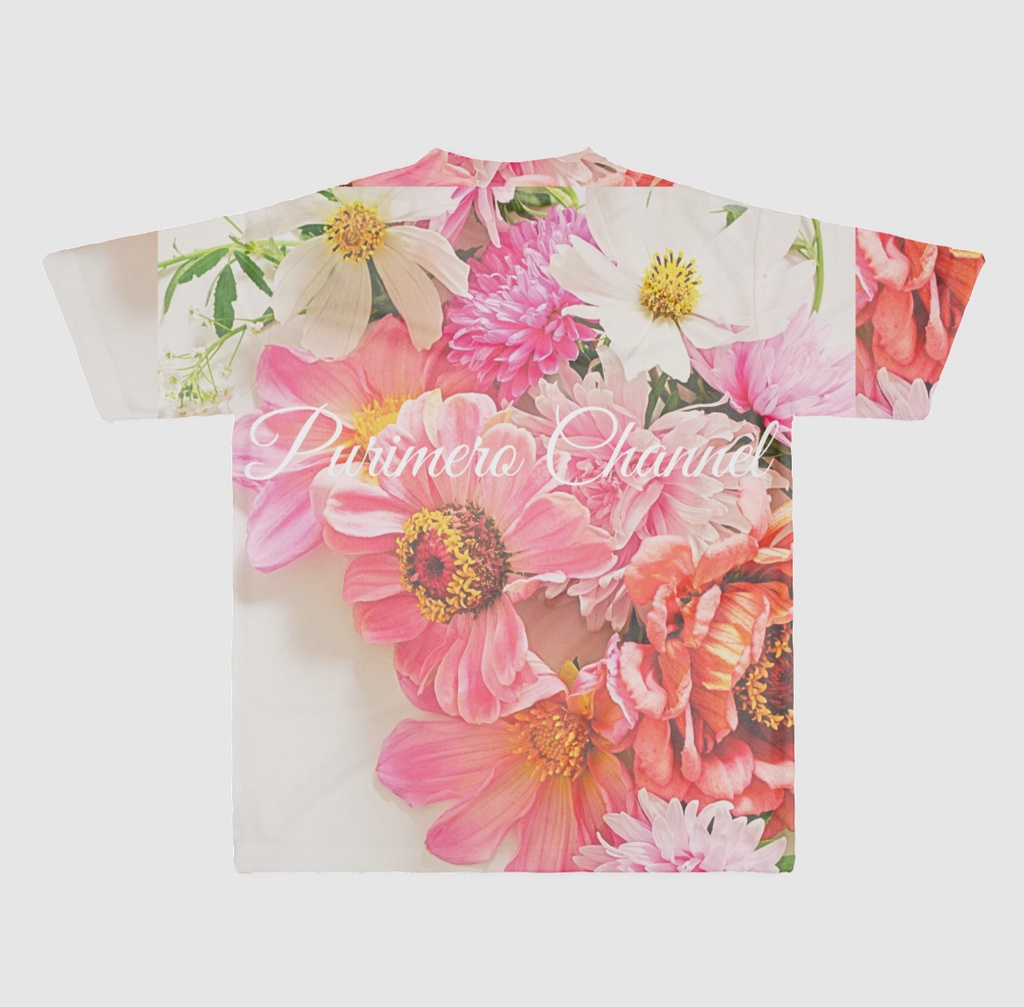 ぷりめろフルグラフィックTシャツ「Floral ♥Shower in PURIMERO」男女兼用 サイズ4展開