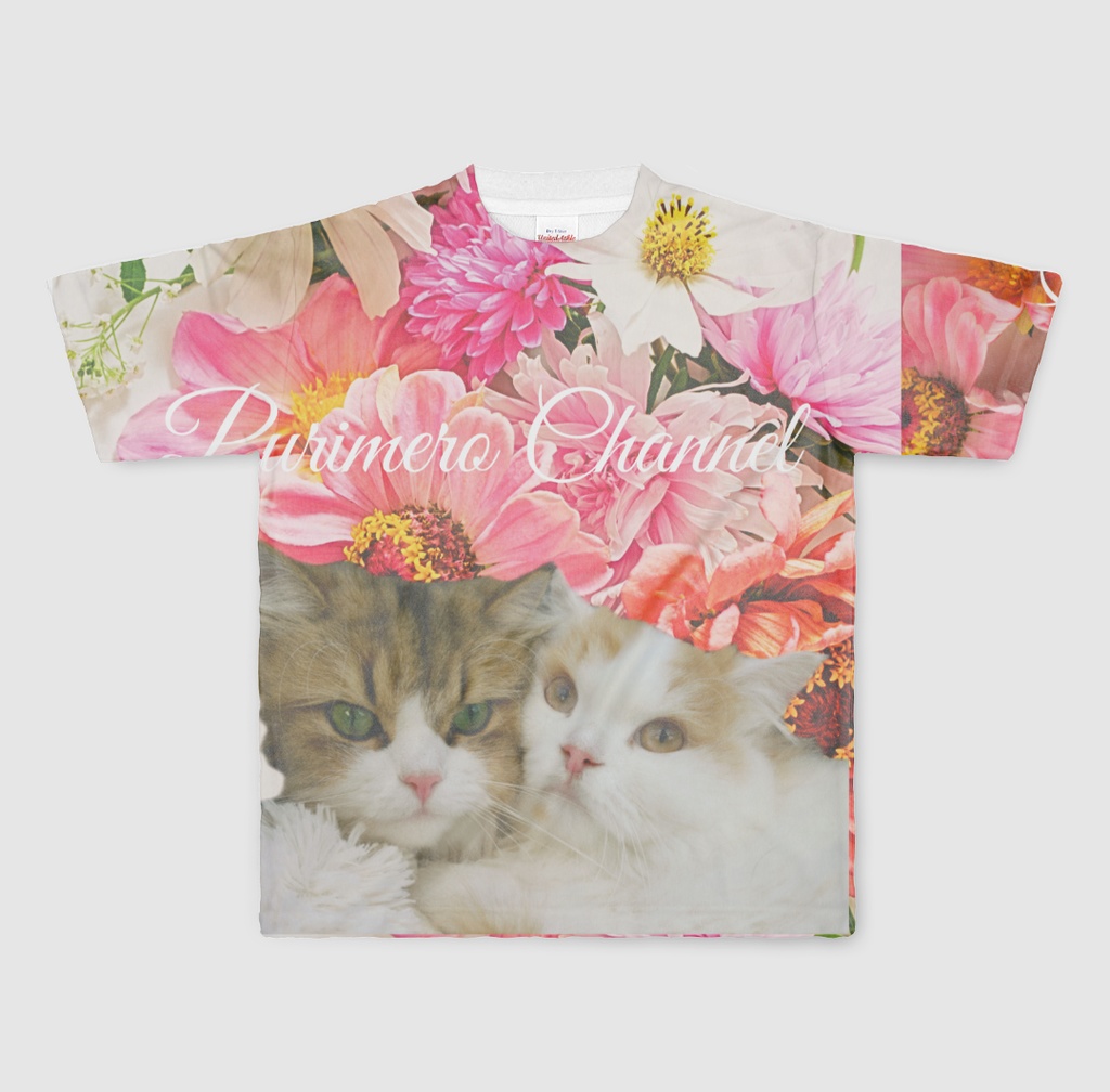 ぷりめろフルグラフィックTシャツ「Floral ♥Shower in PURIMERO」男女兼用 サイズ4展開