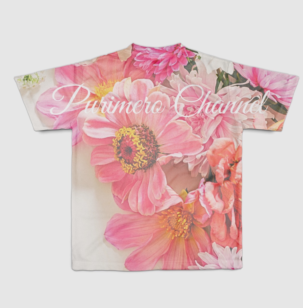 ぷりめろフルグラフィックTシャツ「Floral ♥Shower in PURIMERO」男女兼用 サイズ4展開