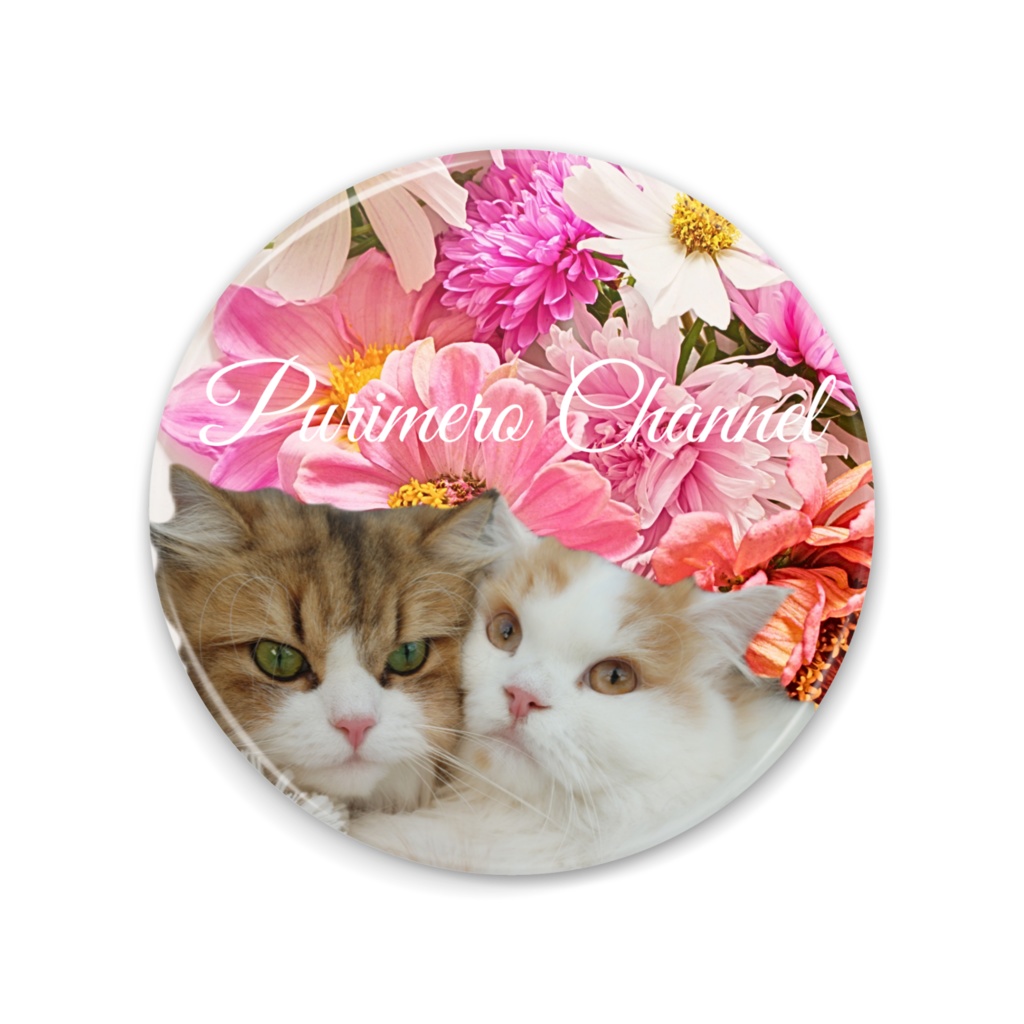 ぷりめろ缶ミラー「Floral ♥Shower in PURIMERO」サイズ2展開:75㍉/56㍉