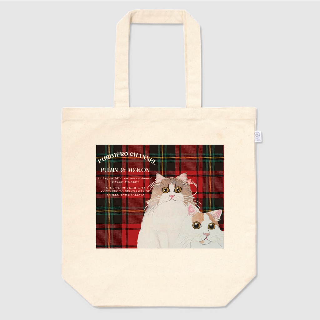 ぷりめろトートバック「ぷりめろアート★タータンチェック」サイズ3展開S/M/L