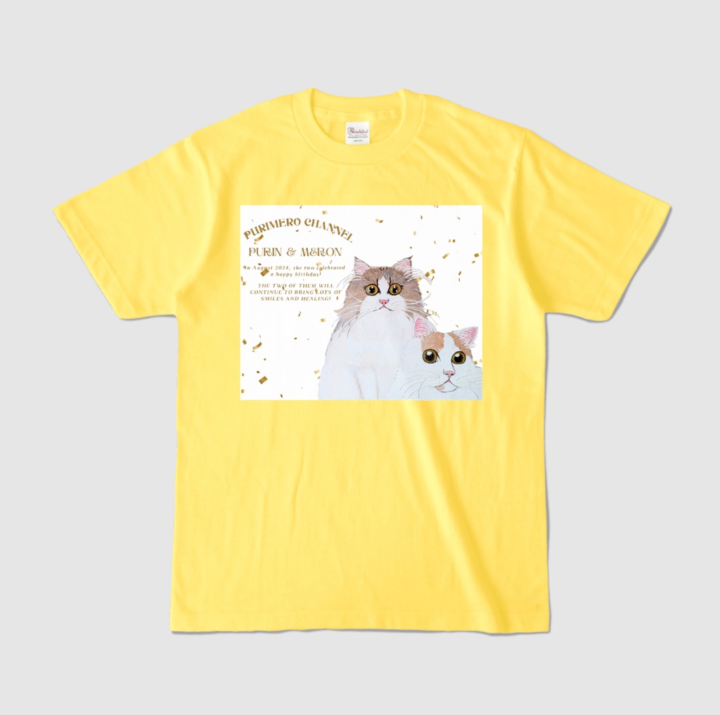 ぷりめろカラーTシャツ「ぷりめろアートSPECIALedition♥ゴールド吹雪」男女兼用/サイズ4展開/カラー全22色