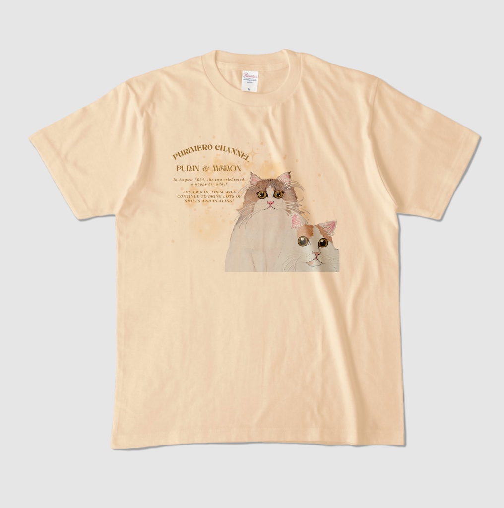 ぷりめろカラーTシャツ「ぷりめろアートSPECIALedition♥ゴールドもや」男女兼用/サイズ3展開/カラー全22色