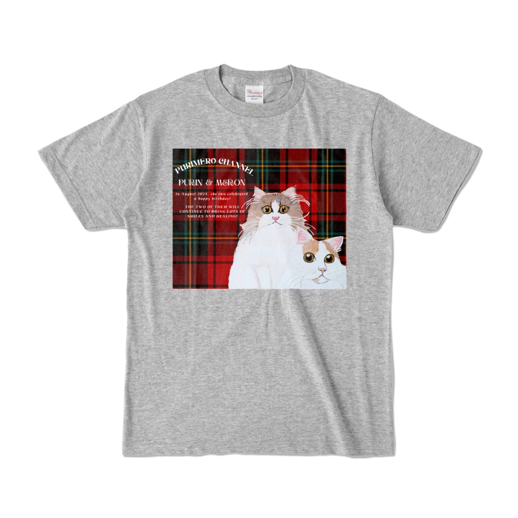 ぷりめろカラーTシャツ「ぷりめろアートSPECIALedition♥タータンチェック」男女兼用/サイズ4展開/カラー全22色