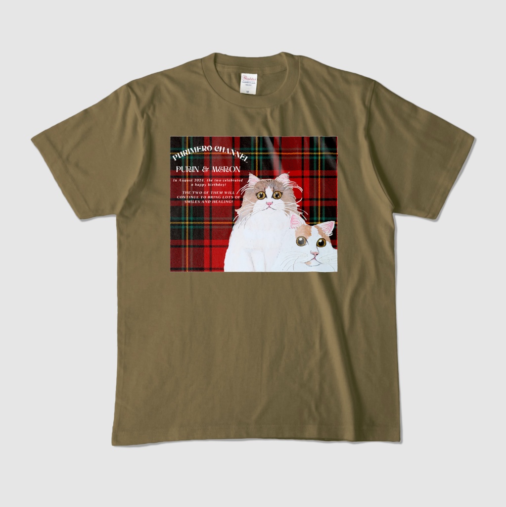 ぷりめろカラーTシャツ「ぷりめろアートSPECIALedition♥タータンチェック」男女兼用/サイズ4展開/カラー全22色