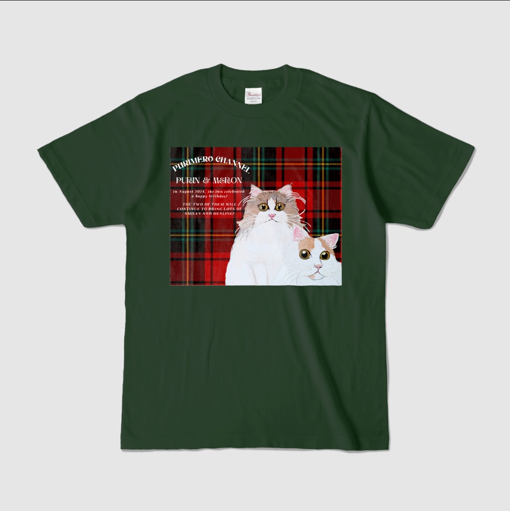 ぷりめろカラーTシャツ「ぷりめろアートSPECIALedition♥タータンチェック」男女兼用/サイズ4展開/カラー全22色
