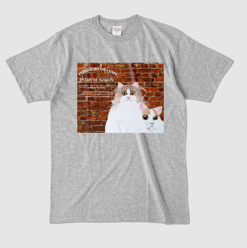 ぷりめろカラーTシャツ「ぷりめろアートSPECIALedition♥レンガ」男女兼用/サイズ4展開/カラー全22色