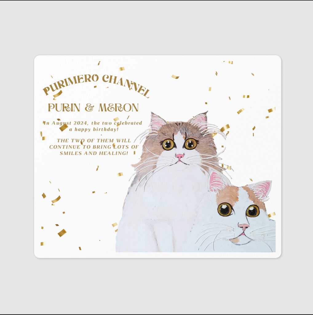 ぷりめろステッカー「ぷりめろアート★5種類デザイン」100㎜×100㎜サイズ