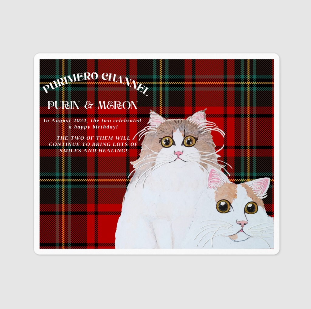 ぷりめろステッカー「ぷりめろアート★5種類デザイン」100㎜×100㎜サイズ