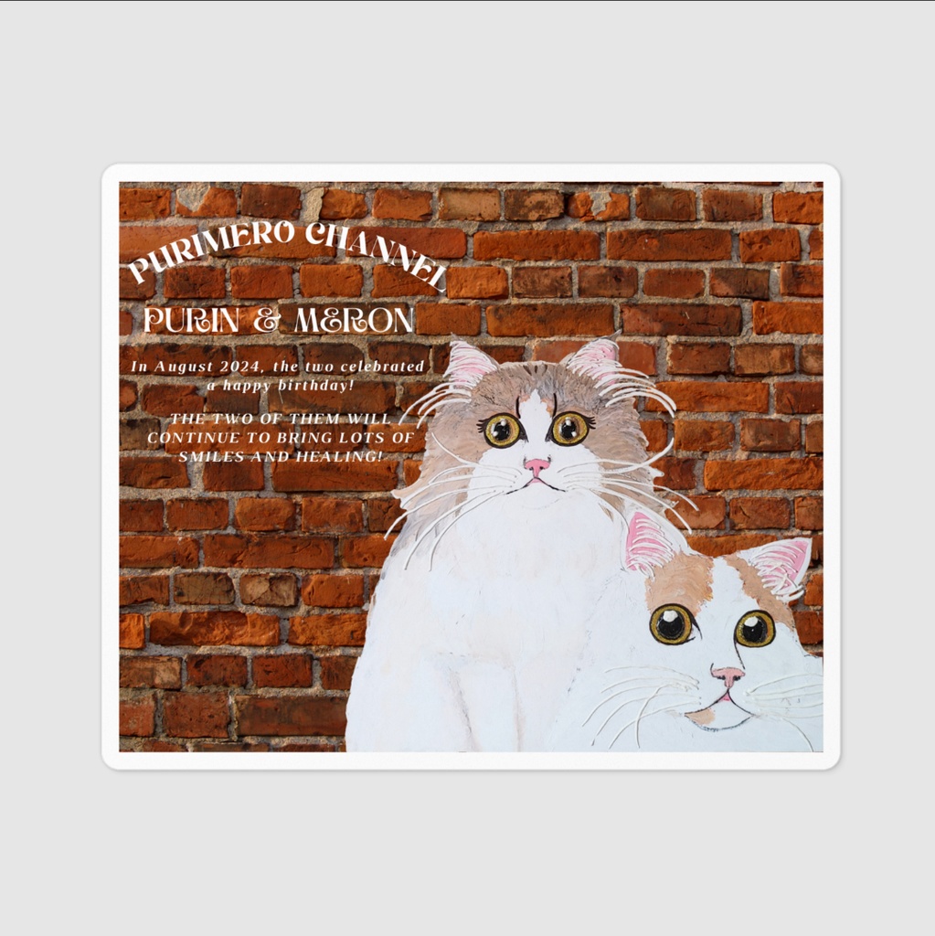 ぷりめろステッカー「ぷりめろアート★5種類デザイン」100㎜×100㎜サイズ