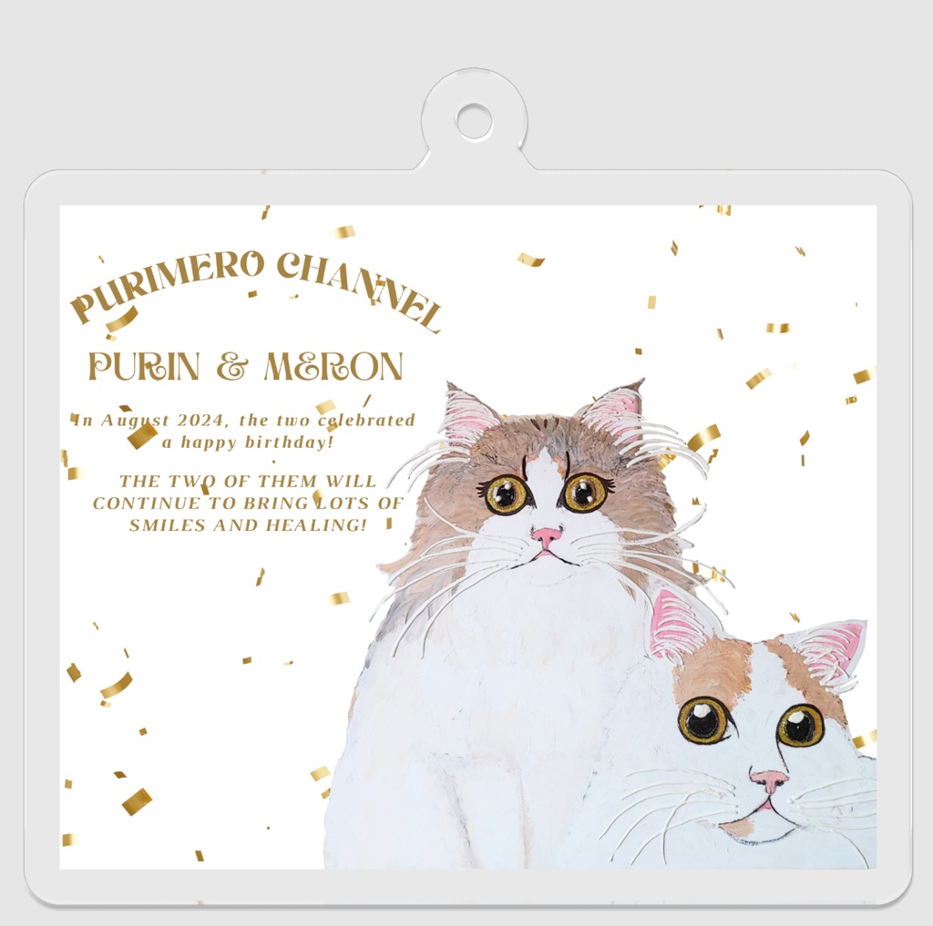 ぷりめろアクリルキーホルダー「ぷりめろアート★5種類デザイン」50㎜×50㎜四角タイプ