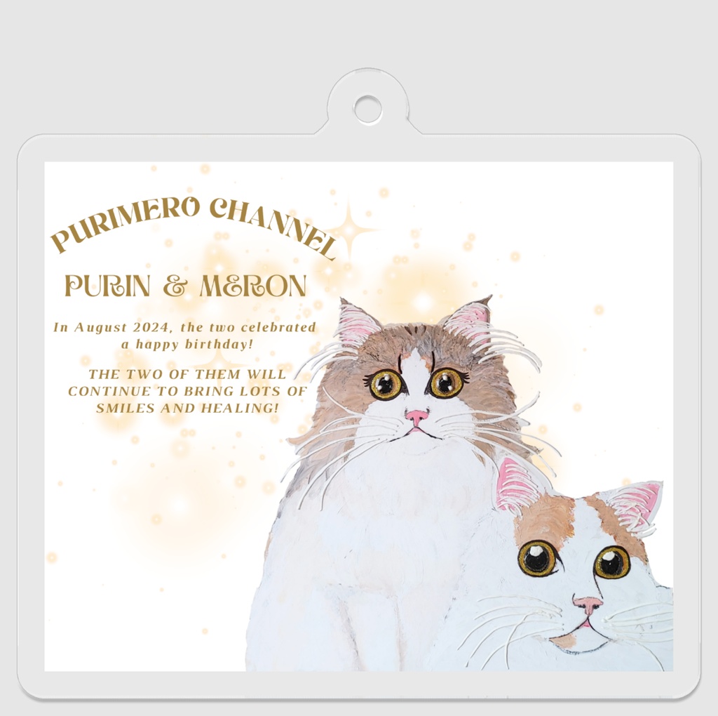 ぷりめろアクリルキーホルダー「ぷりめろアート★5種類デザイン」50㎜×50㎜四角タイプ