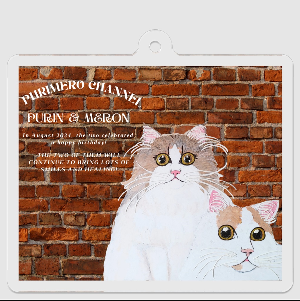 ぷりめろアクリルキーホルダー「ぷりめろアート★5種類デザイン」50㎜×50㎜四角タイプ