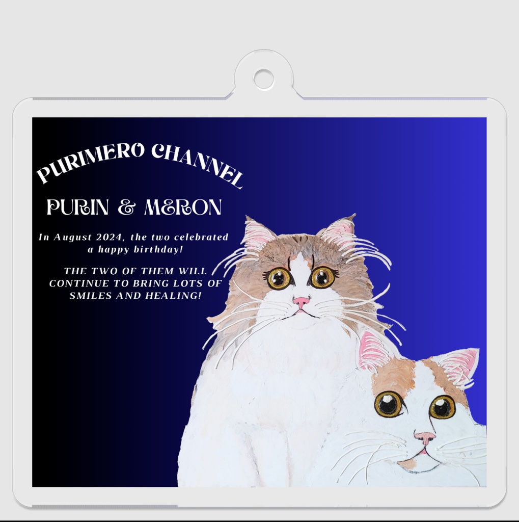 ぷりめろアクリルキーホルダー「ぷりめろアート★5種類デザイン」50㎜×50㎜四角タイプ