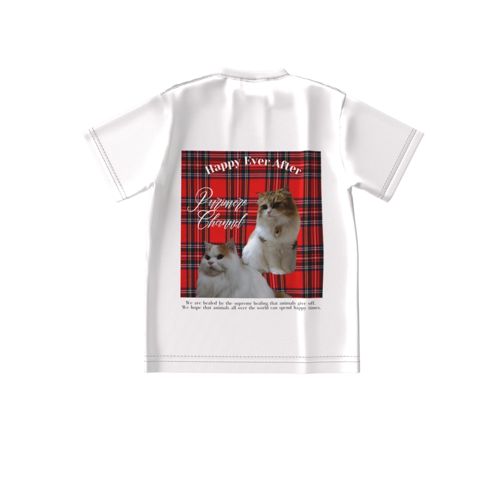 ぷりめろビックシルエットTシャツ「Lovelyタータン」男女兼用サイズ:4展開S~XL カラー:3展開ホワイト/ブラック/杢グレー