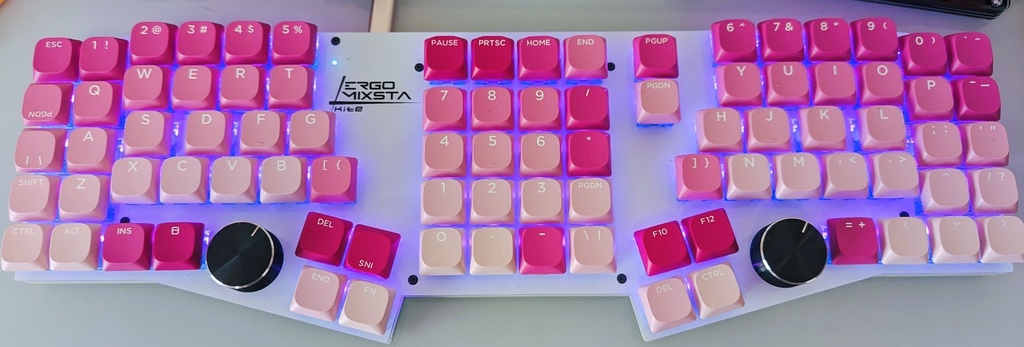 自作キーボード　スイッチ Pink