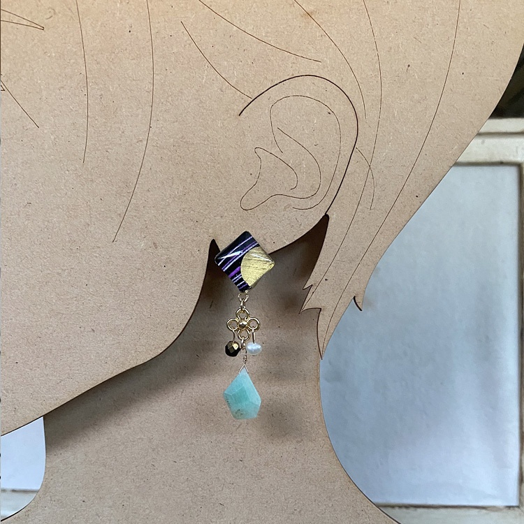 【7/12(水)22時販売】膝丸イメージピアス(KANI 竜胆紫月ver.)