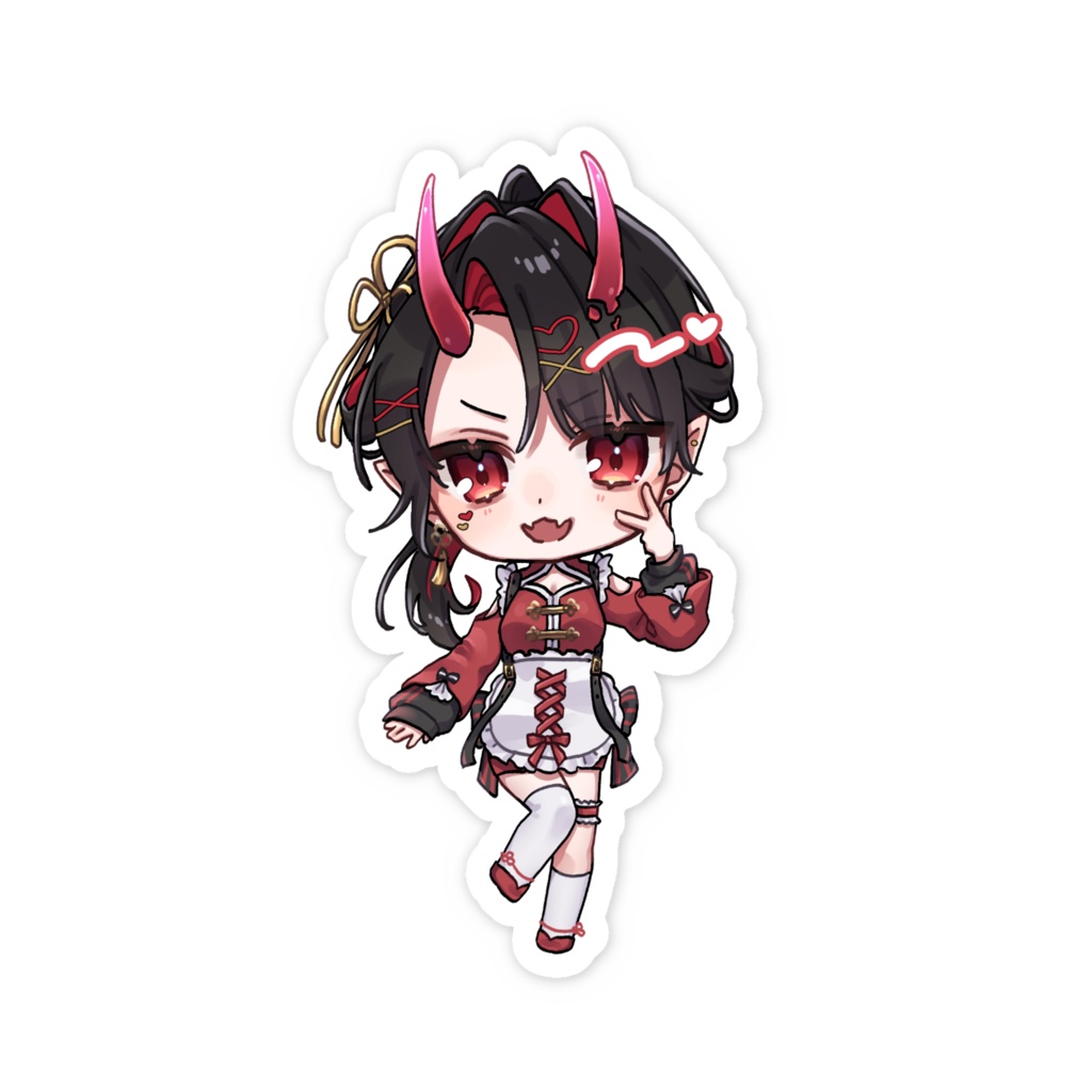 前鬼ちゃんチャイナメイドステッカー