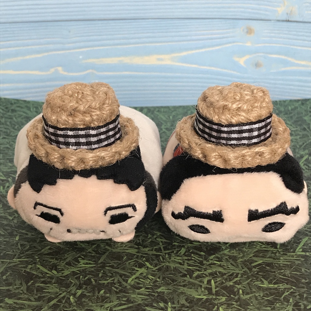 のるさん夏帽子(茶系/黒チェックリボン)